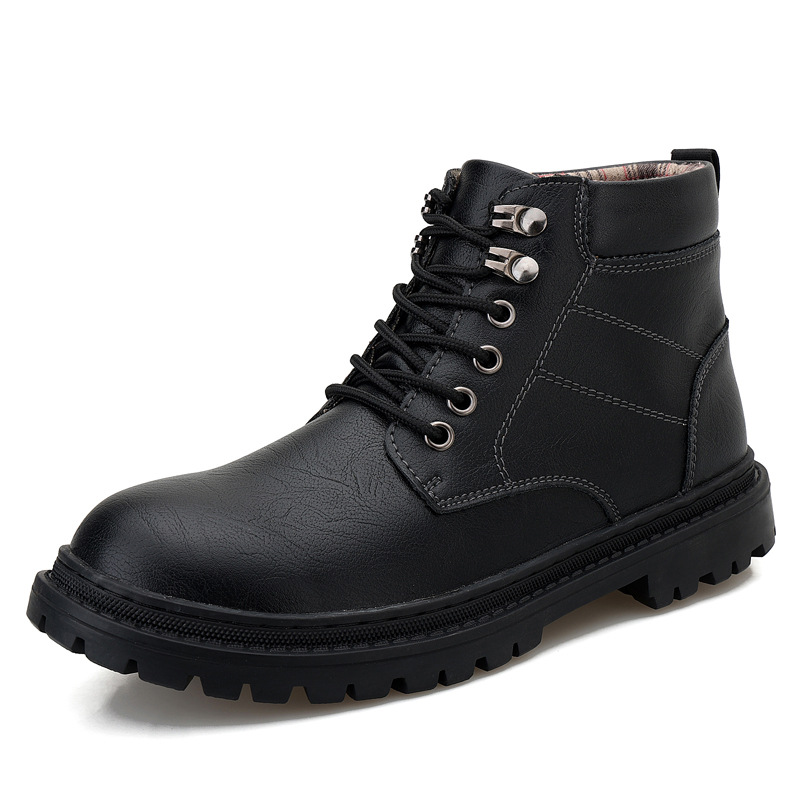 Men's Autumn Leisure Tooling Middle Tube Non-slip Wear-resistant Leather Boots foto 5