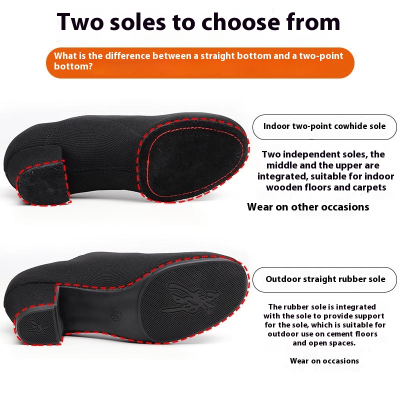 Oxford Cloth Dancing Shoes Ethnic Dance Middle Heel Men's Professional Ballroom Dancing Shoes foto 2