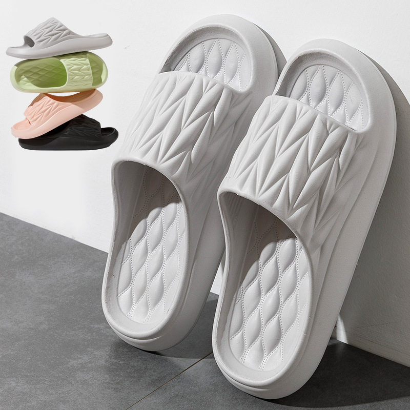 Leaf Texture Design Slippers For Women Men Summer Indoor Household Non-slip Anti-odor Bathing Slippers House Shoes Couple foto 3