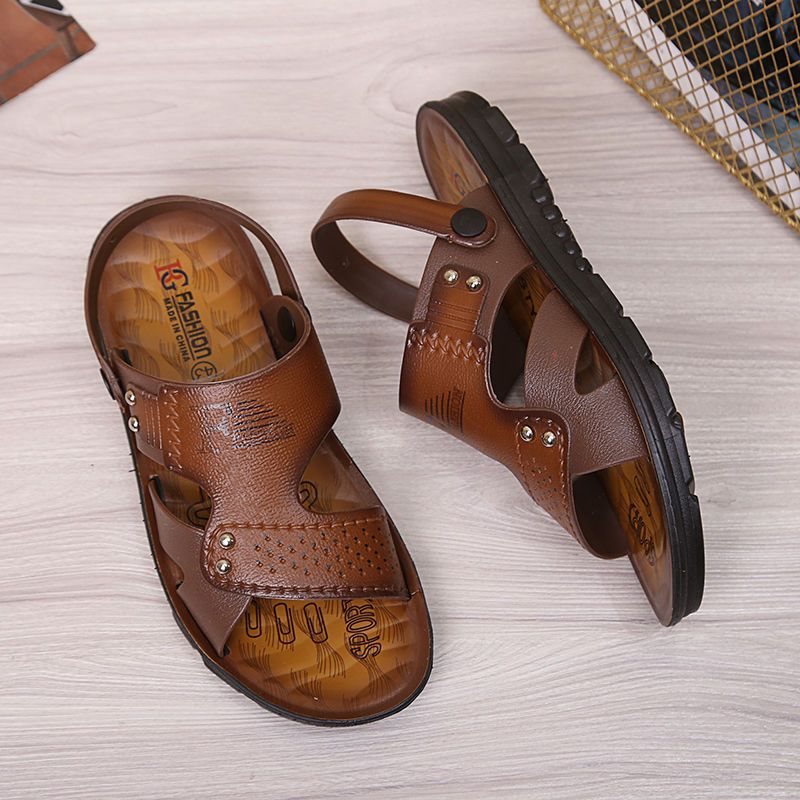 Korean Style Beach Fashion Breathable Oil Injection Men's Sandals foto 4