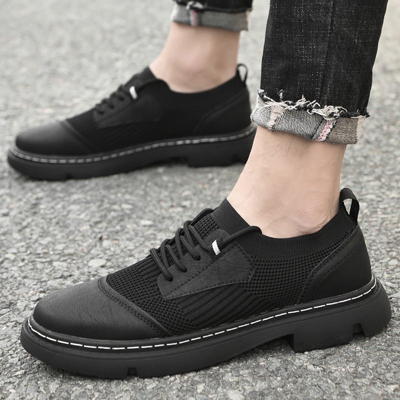 Casual Flying Woven Leather Shoes foto 3