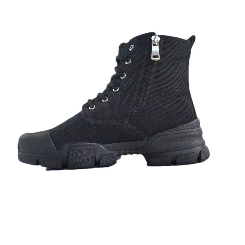 High-top Labor Protection Tooling Canvas Martin Boots Thick Bottom Waterproof foto 3