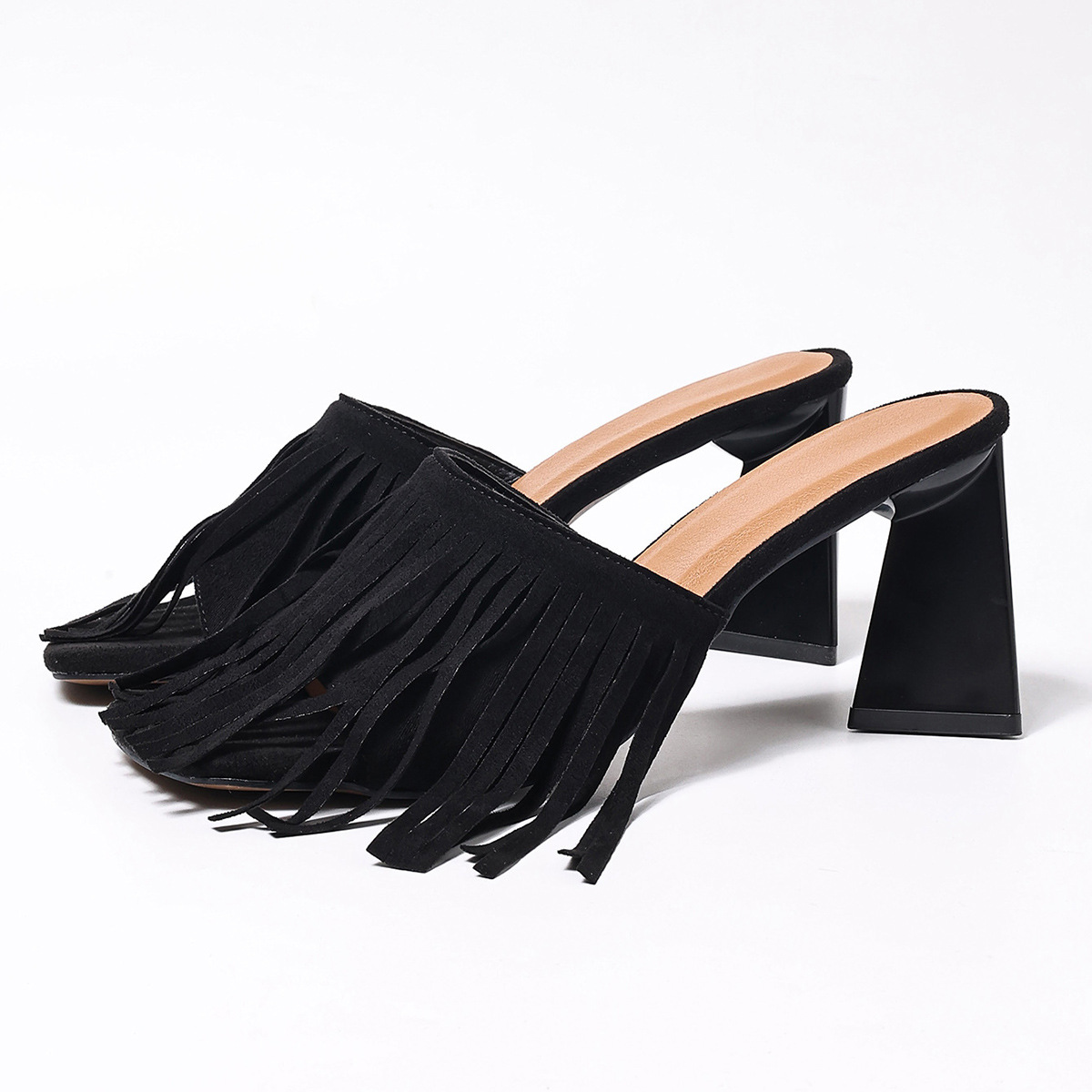 Sexy Womens Shoes Tassel Square-toe High Heels foto 5