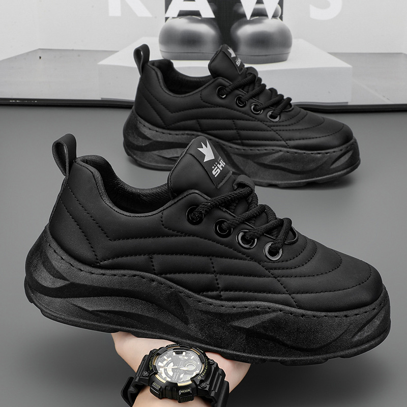 Fashion Thick-soled Anti-skid Shoes Ins Slip-on Casual Lazy Shoes Men Outdoor Breathable Lace-up Running Sports Sneakers foto 5