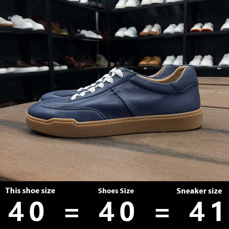 Cowhide Men's Trendy All-match Niche Casual Sneakers foto 4
