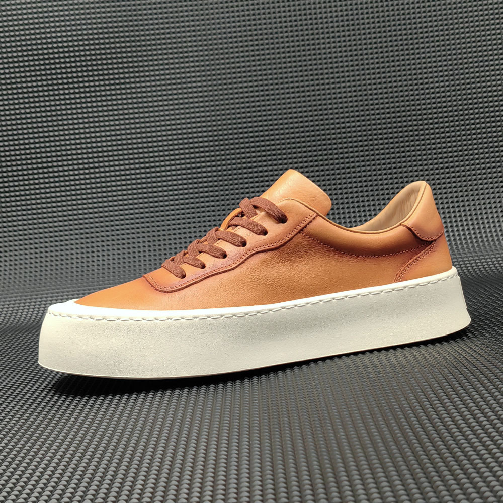 Boys First Layer Cowhide Board Shoes Thick Bottom foto 3