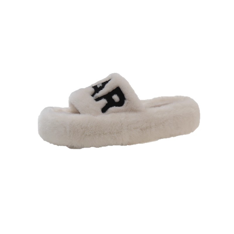 French Fairy-Style Plush Flat Cotton Slippers foto 4