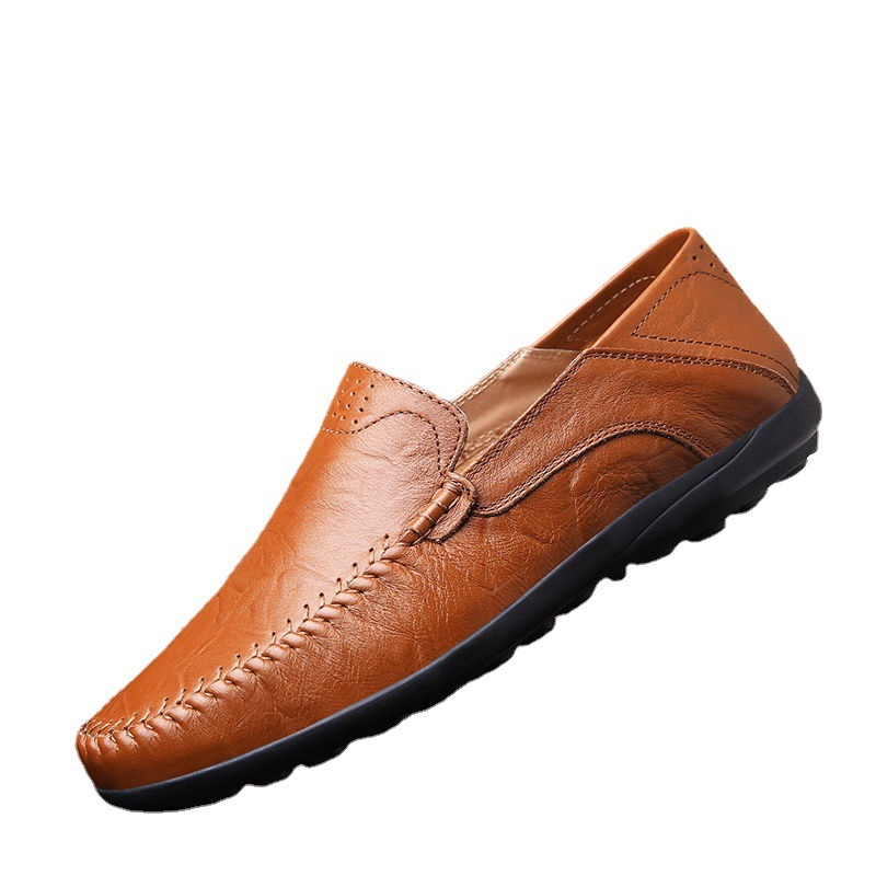British Style Men's Casual Fashion Soft Bottom Leather Shoes foto 4