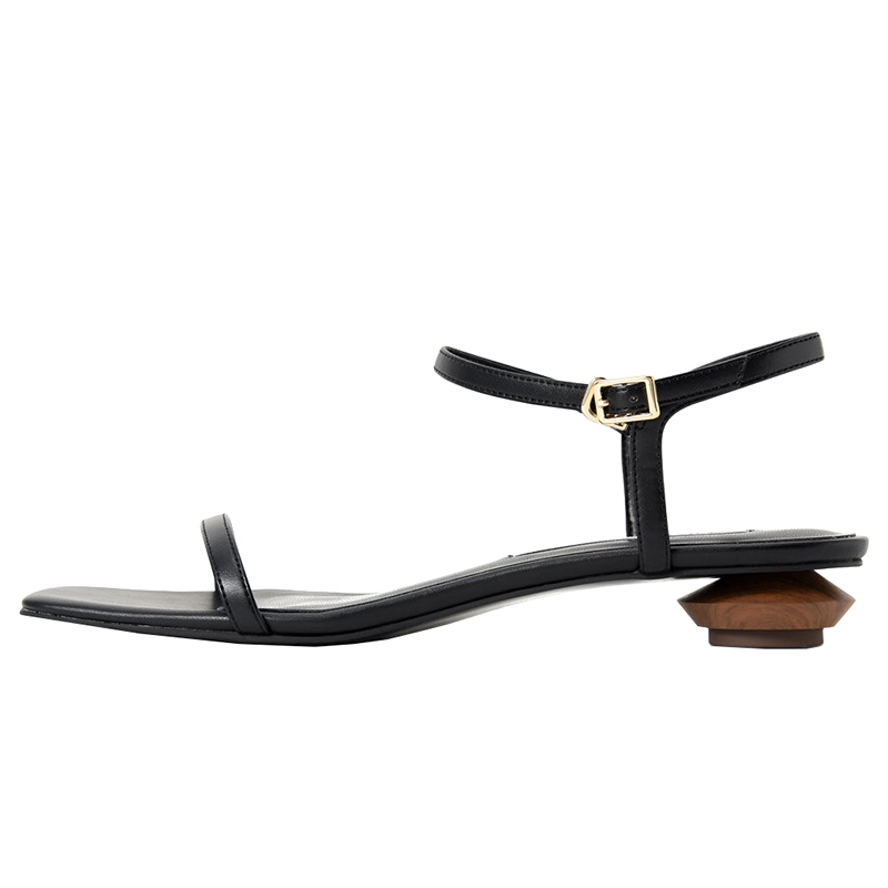 Women's One-strap Square Toe Low Heel Sandals foto 3