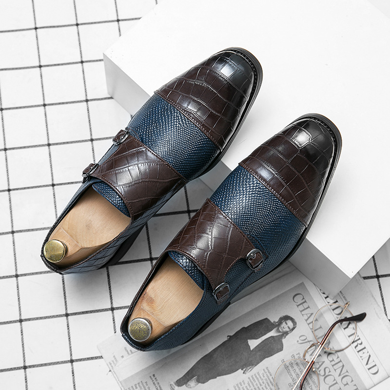 Double Buckle Plus Size Business Men's Casual Leather Shoes foto 2