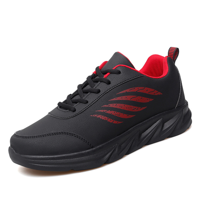 Men's Soft Bottom Light Casual Shoes Teenagers Autumn And Winter Leather Running Shoes foto 5