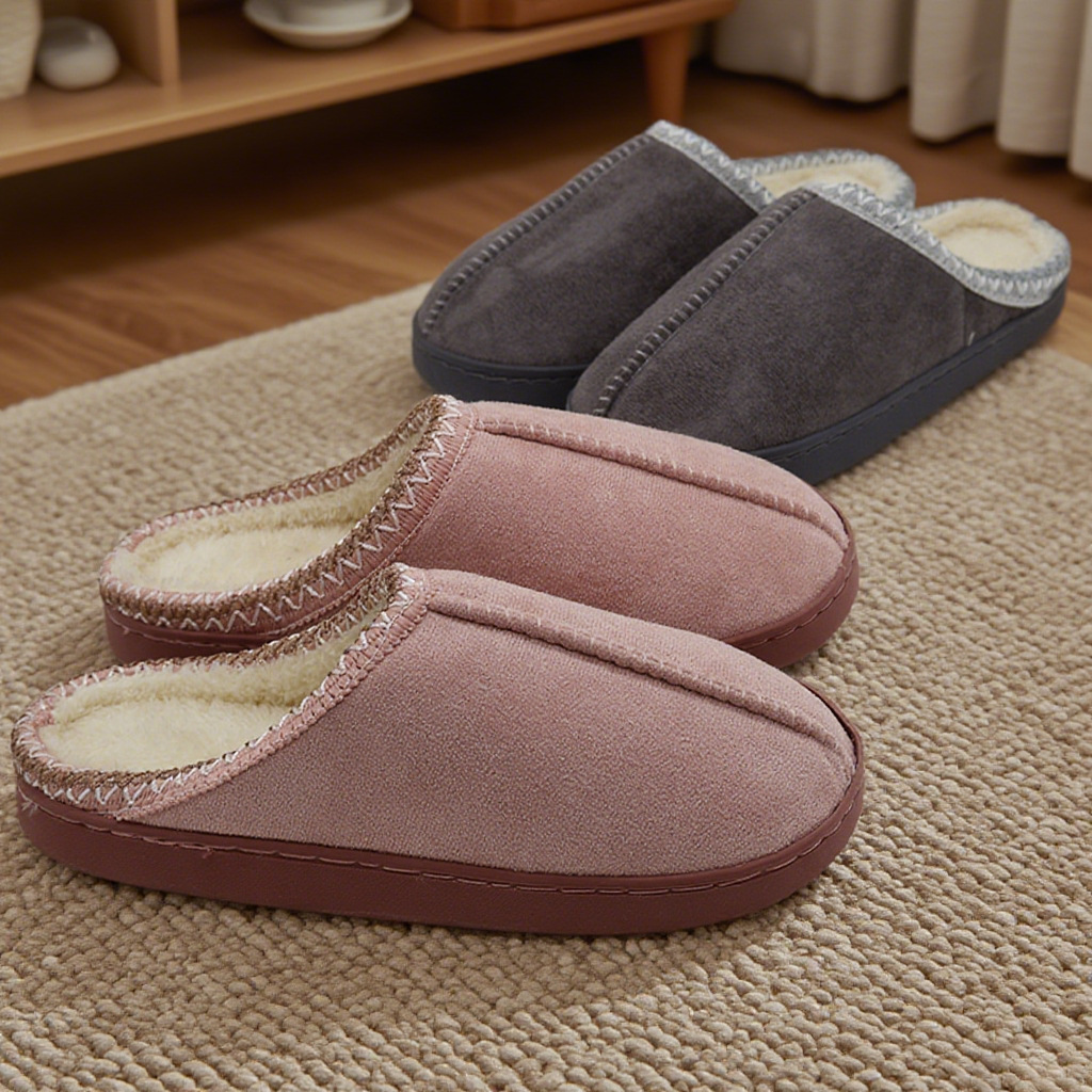 Women's Winter Indoor Home Couples Thick-Sole Warm Cotton Slippers foto 5
