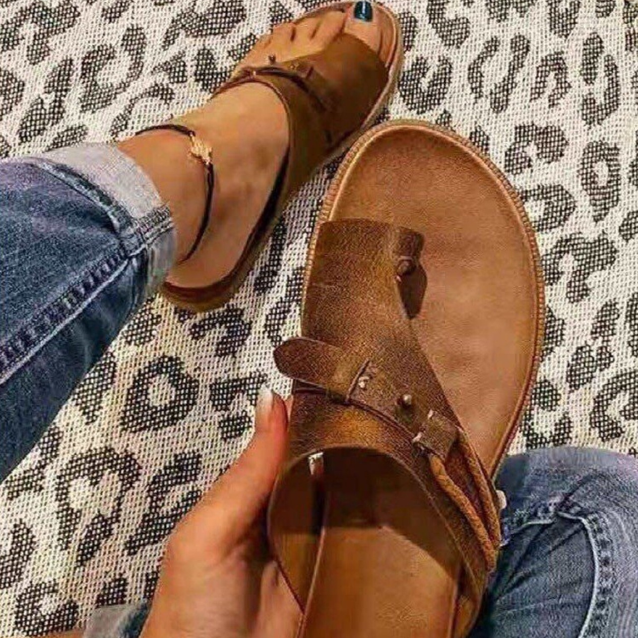Women's Closed-Toe Slippers Comfortable All-Match Thick-Soled Sandals foto 2