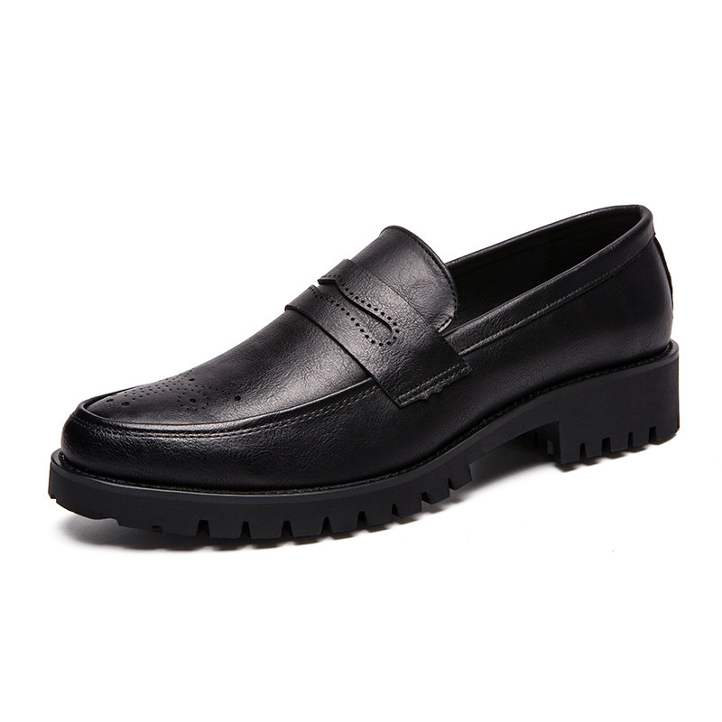 Men's Pointed Carved Leather British Business Casual Shoes foto 2