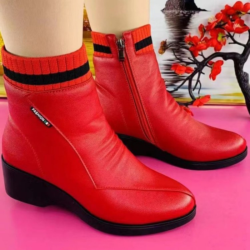 Wholesale Adult Soft Leather Women's Ankle Boots foto 3