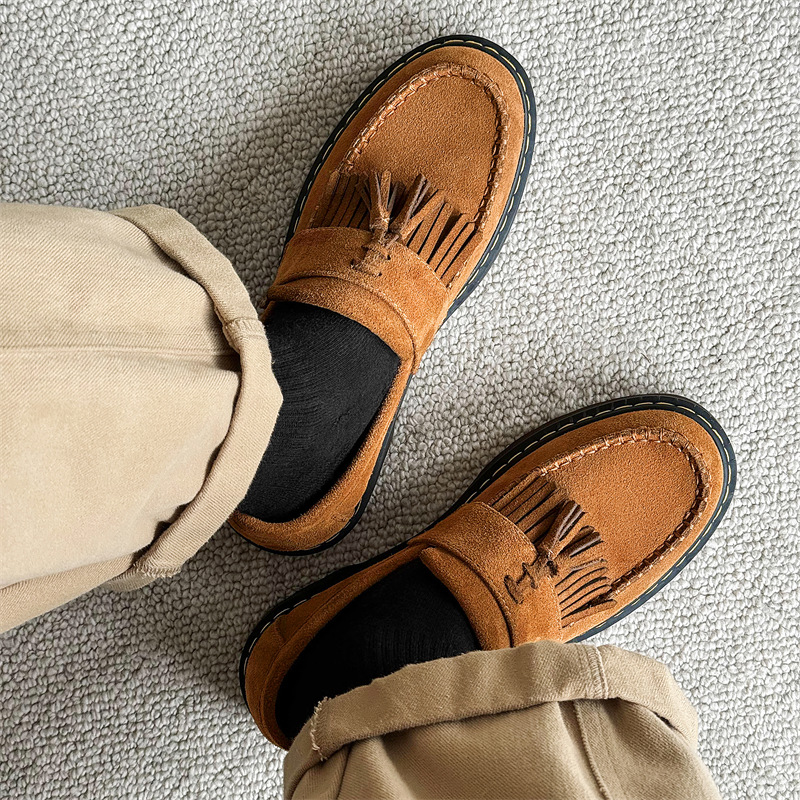 Fur Platform Woven Tassel Men's Shoes Martin Boots foto 2