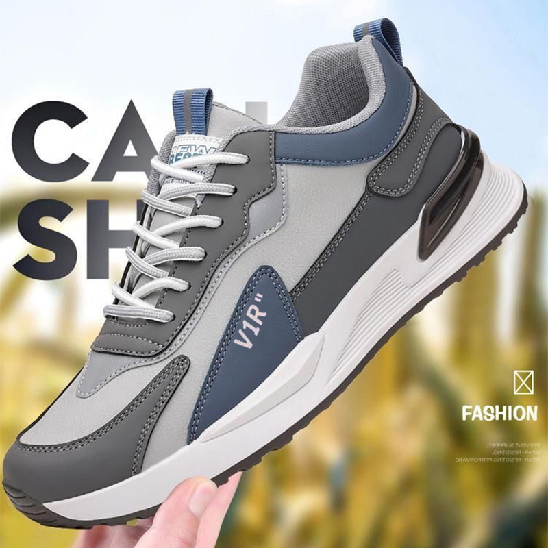 Casual Men's Shoes Soft Sole Color-block Lace-up Sneakers Versatile Trendy Running Sports Shoes foto 2