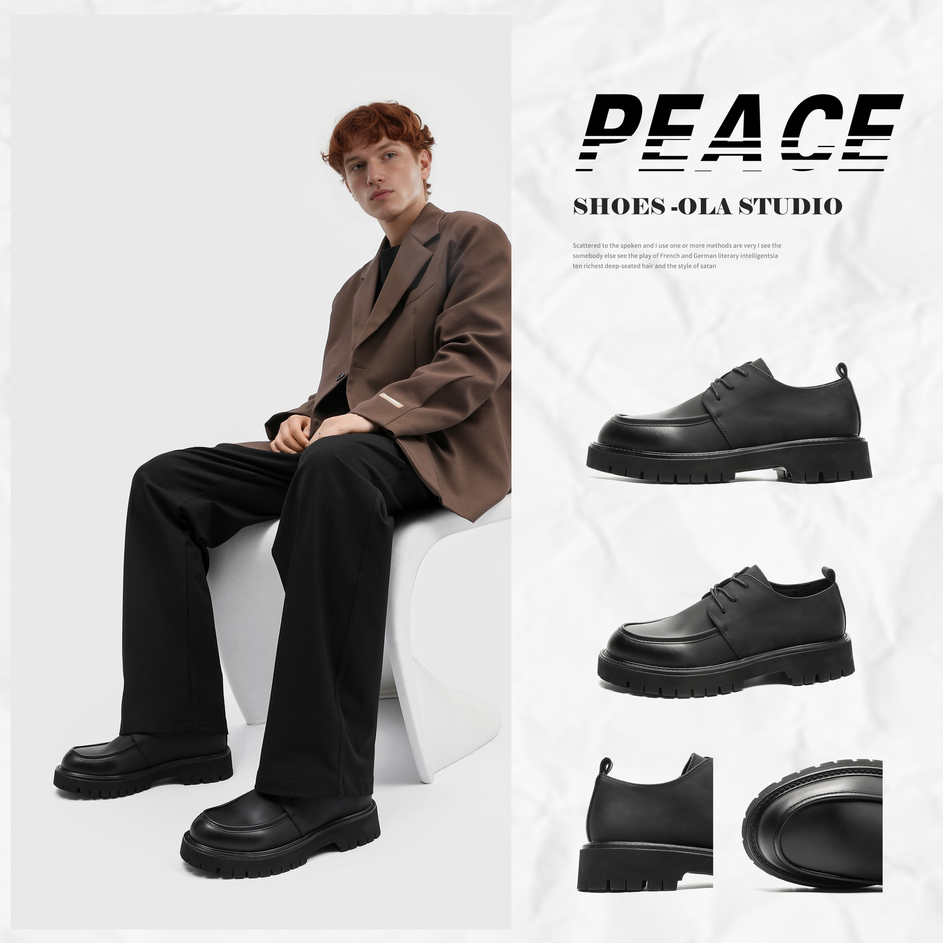 Spring And Autumn Business Formal British Leather Shoes foto 3