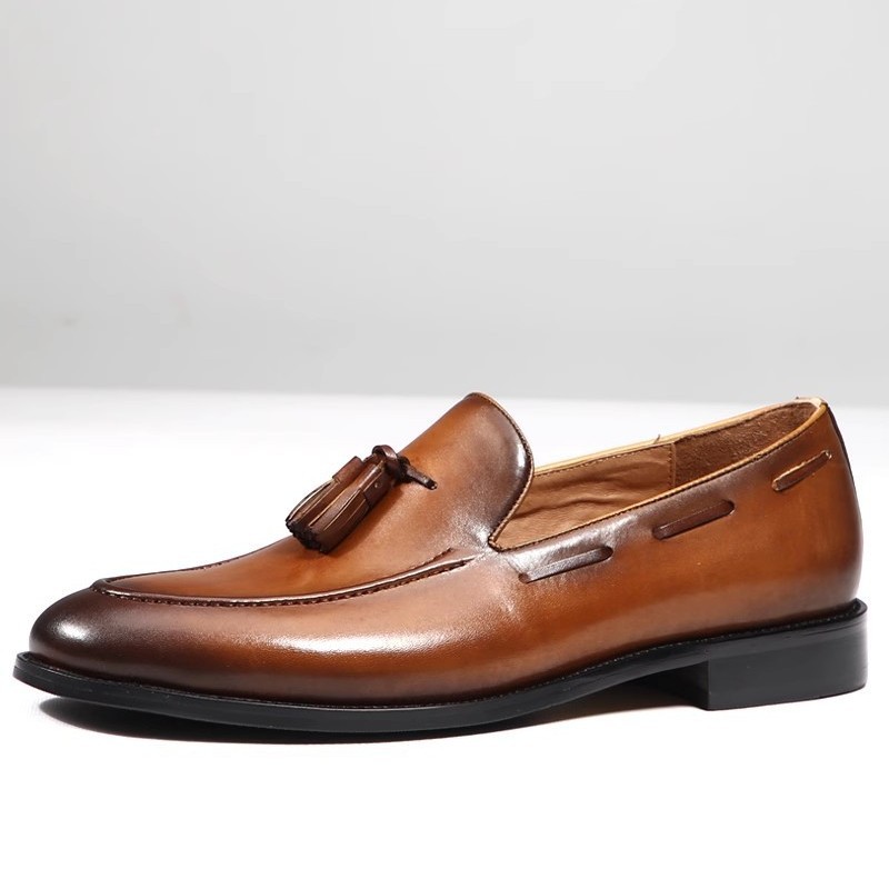 Men's Business Casual Handmade Genuine Leather Shoes foto 5