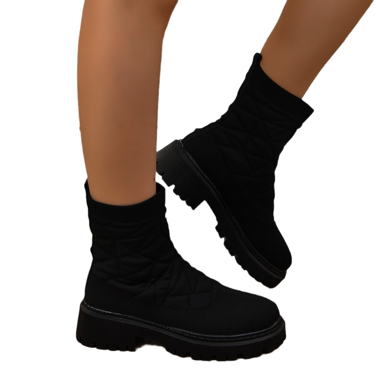 Flying Woven Plus Size Thick Bottom Casual Outdoor Martin Boots foto 3