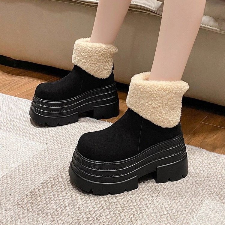 Short Plush Thickened Warm Platform Cotton Shoes foto 5