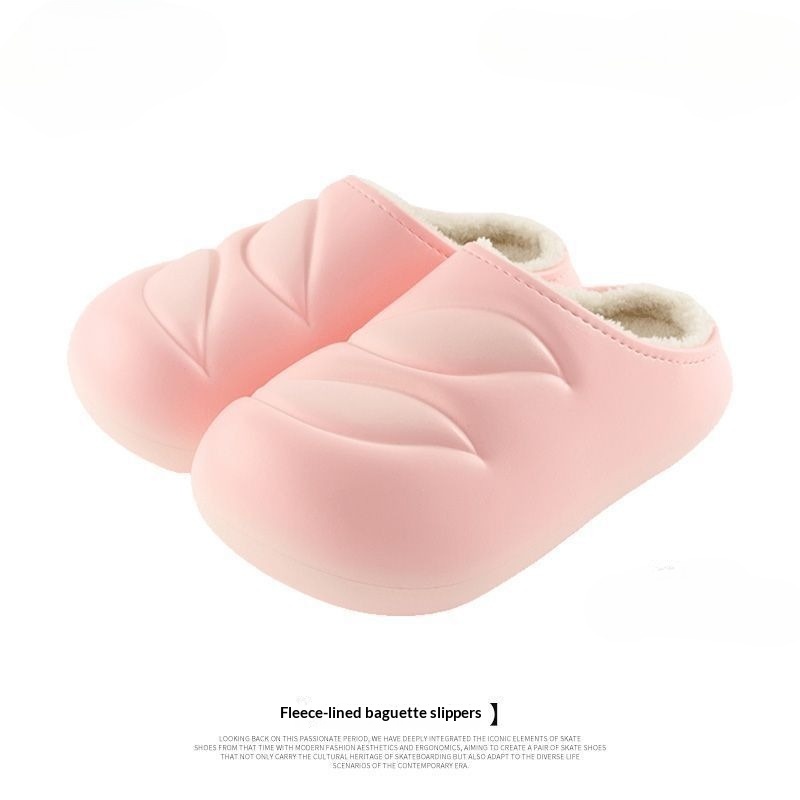Women's Indoor Slippers With Bread-shaped Plush Lining And Soft Soles foto 5