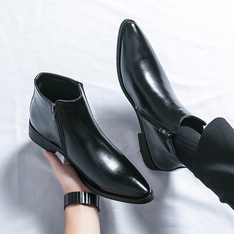 High-Top Pointed Toe Men's Boots Fashion Trend Martin foto 3