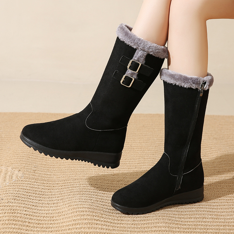Mid-calf Fleece-lined Extra-thick Versatile Womens Boots For Warmth foto 3