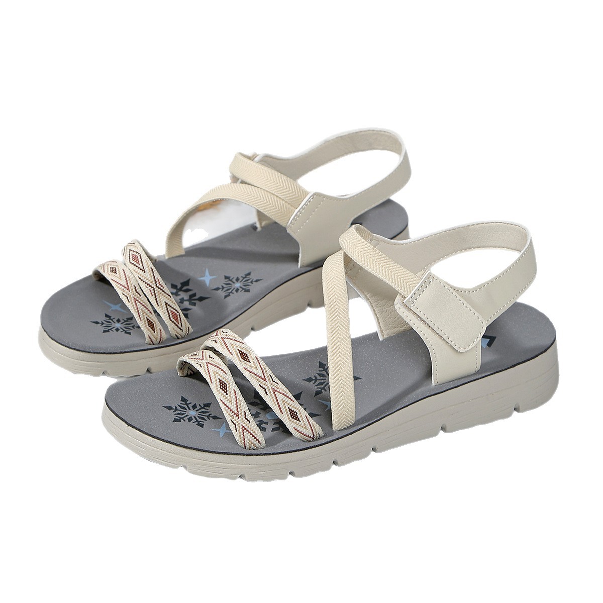 Women's Fashionable Non-slip Printed Flat Sandals foto 5