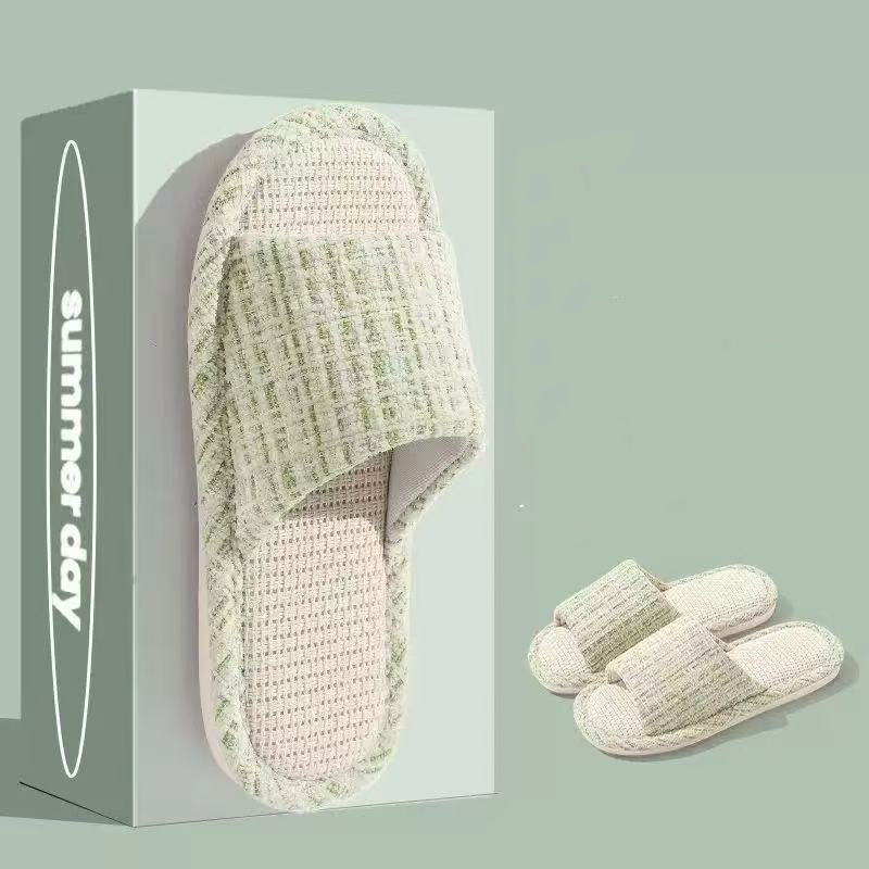 Indoor Summer Sweat Absorbing Cotton And Linen Slippers foto 2