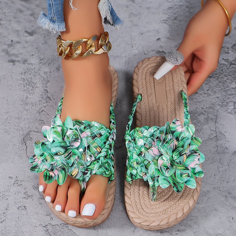 Plus Size Women's All-Match Platform Sandals Temu Simple Elegant Beach Sandals Flowers foto 3