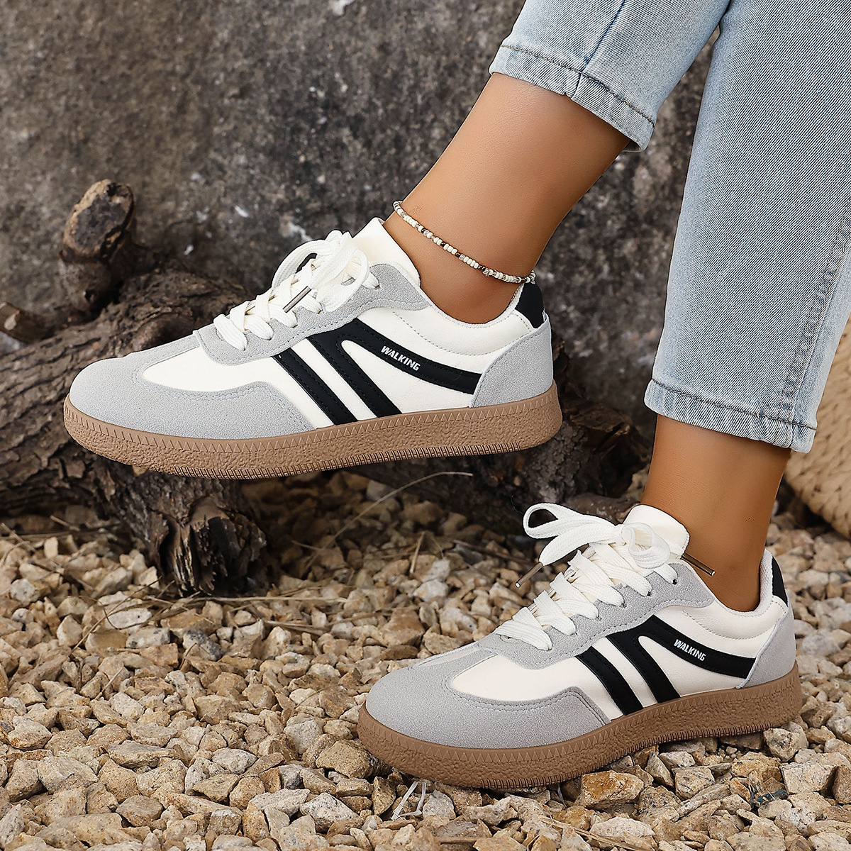 Large Size Color Blocked Round Toe Women's Shoes foto 3