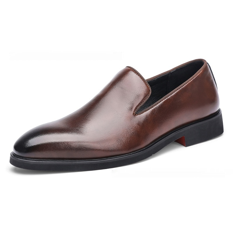 Simple British Style Polished Pointed Leather Shoes foto 3