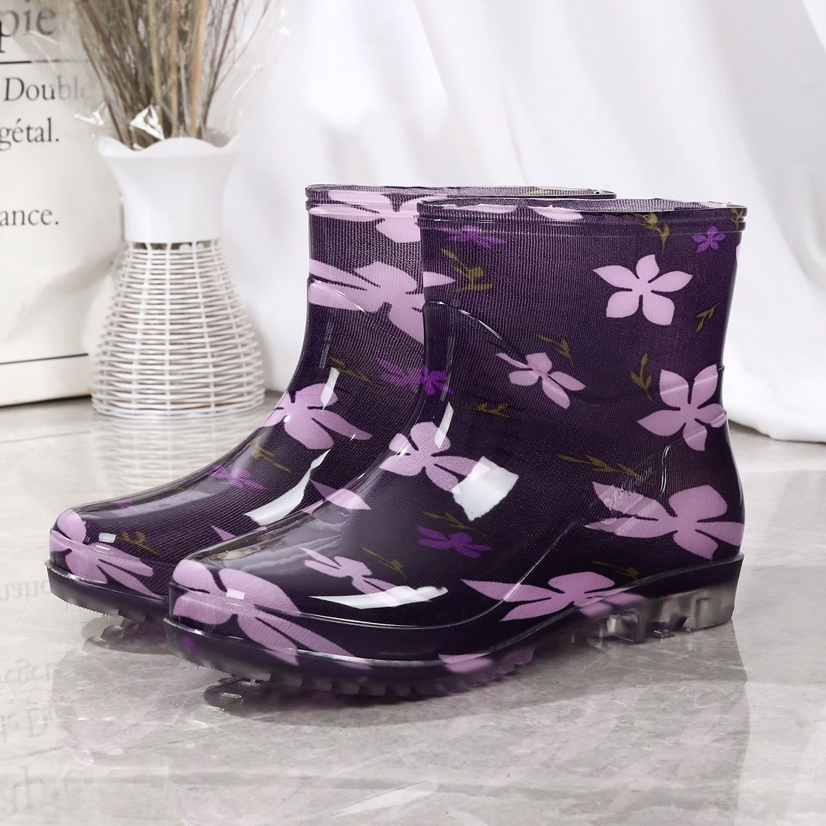 Four Seasons Fashion Rain Boots Women's Short Low-top Adult Waterproof Non-slip Water foto 2