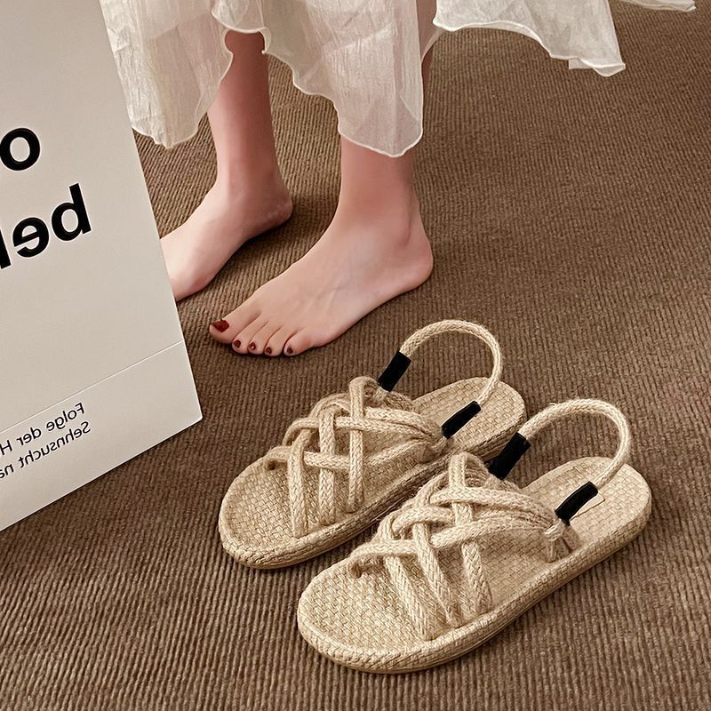Braided Hemp Rope Sandals Female Student All-matching foto 4