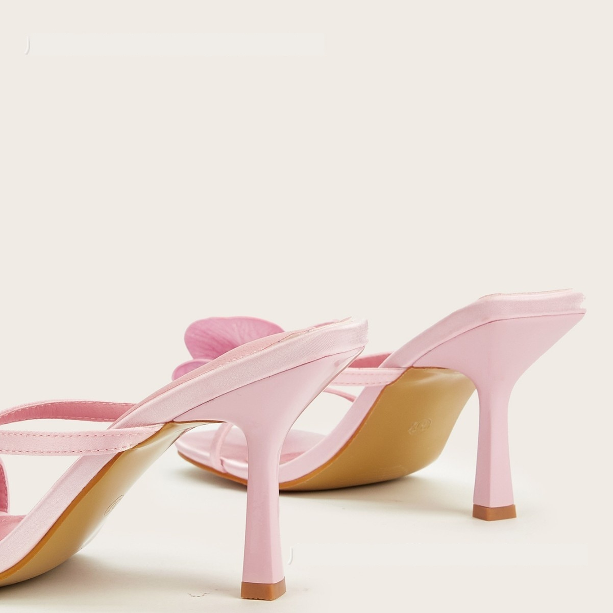 Spring And Summer Meiko Flower Decorative Flip-toe Square Toe High Heel Sandals foto 4
