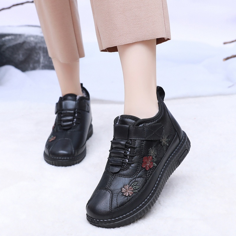 Old Beijing Cloth Shoes Women's Elderly Cotton Winter Fleece-lined Warm Soft Sole foto 4