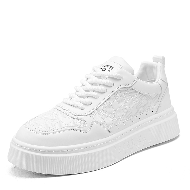 Mens Versatile Casual Height-increasing White Sneakers foto 4