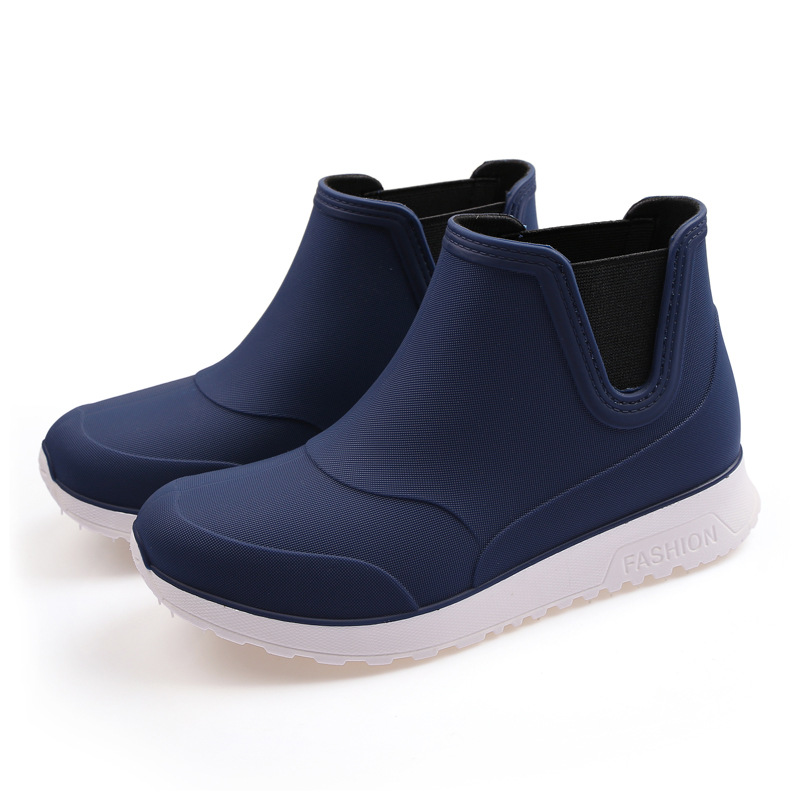 Men's Fashionable Waterproof Non-slip Outdoor Soft Rubber Sole Rain Boots foto 3