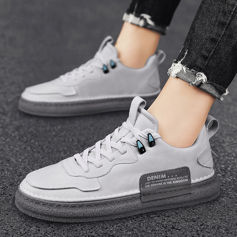 Leather Men's Versatile Casual Sneakers foto 3