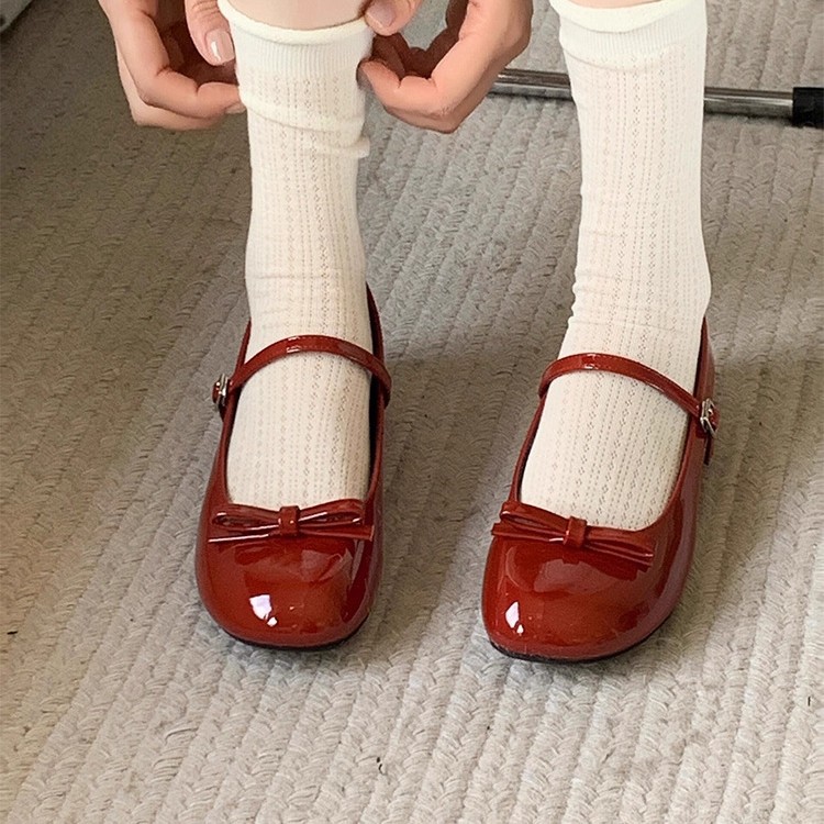 Ankela Red French Mary Jane Shoes Women foto 5