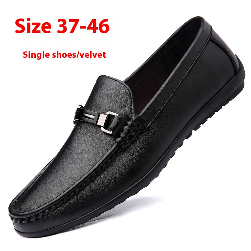 Men's Gommino Loafers Casual Leather Shoes Simple Velvet foto 5