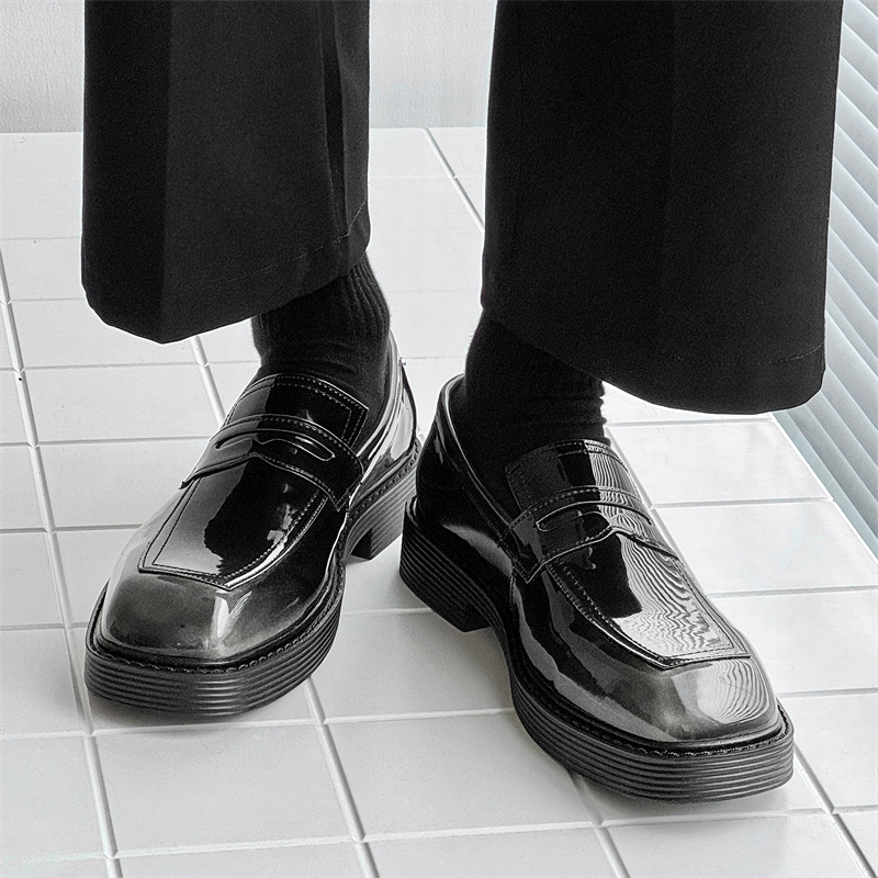 Hong Kong Style Thick-soled British Style Leather Shoes Spring And Autumn Single-layer Shoes foto 4
