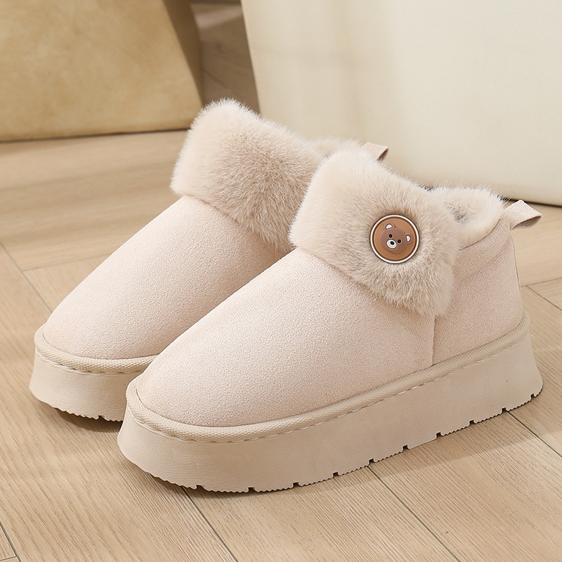 Ankle Wrap Cotton Slippers Thickened Couple Non-slip Warm Cotton Shoes foto 2