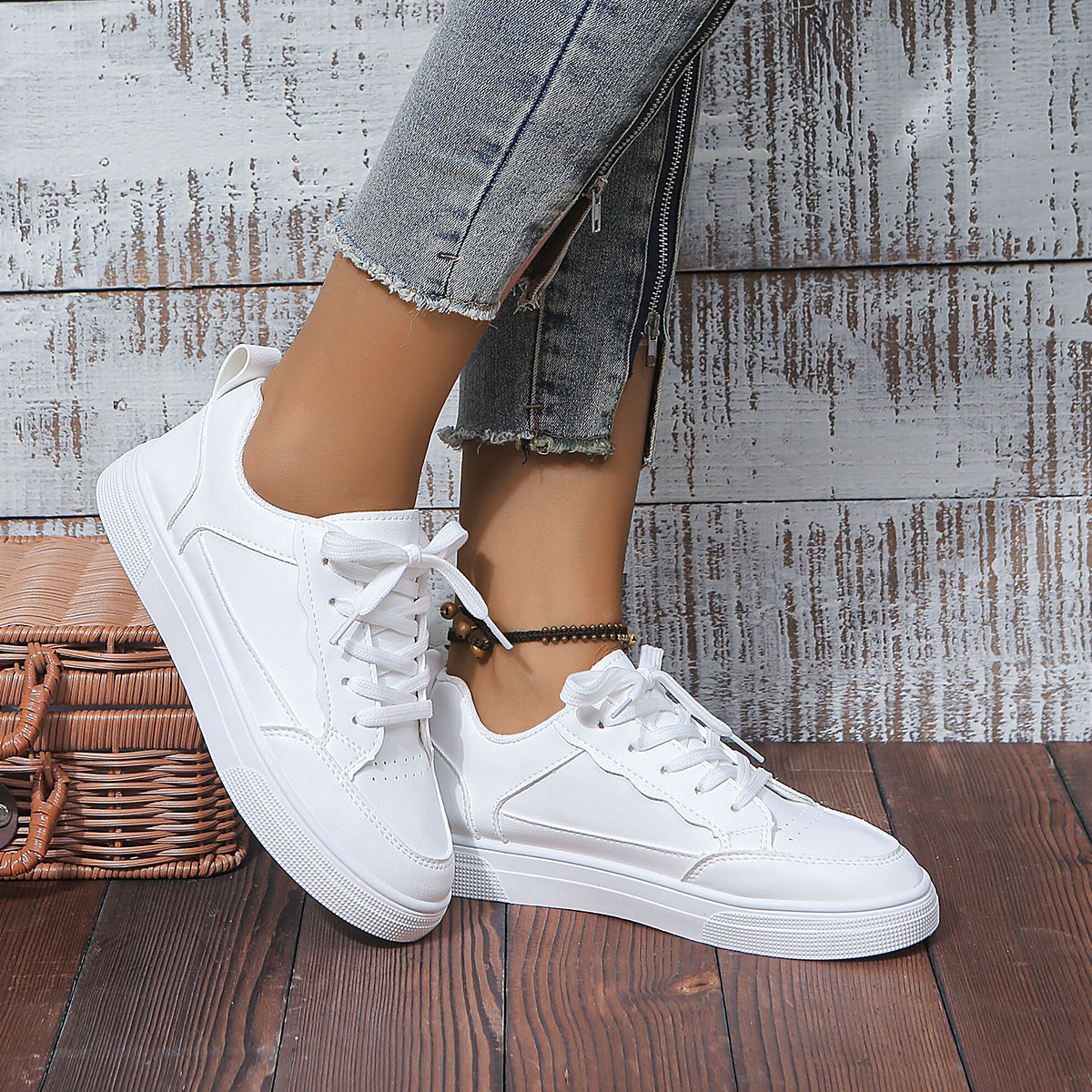 Spring New Ins Trendy Students Versatile Casual Sports White Shoes foto 4
