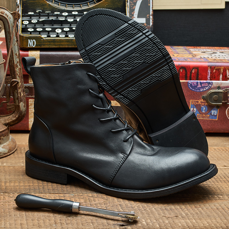 Men's Cowhide Vintage Handmade Martin Boots foto 3