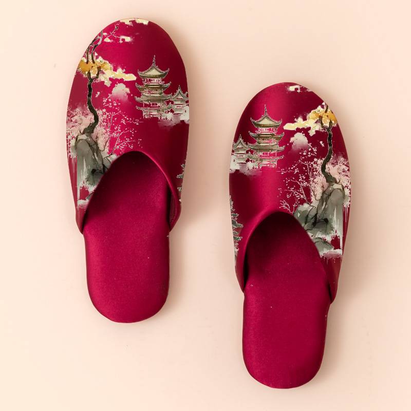 Women's Fashionable Non-slip Printed Fabric Slippers foto 3