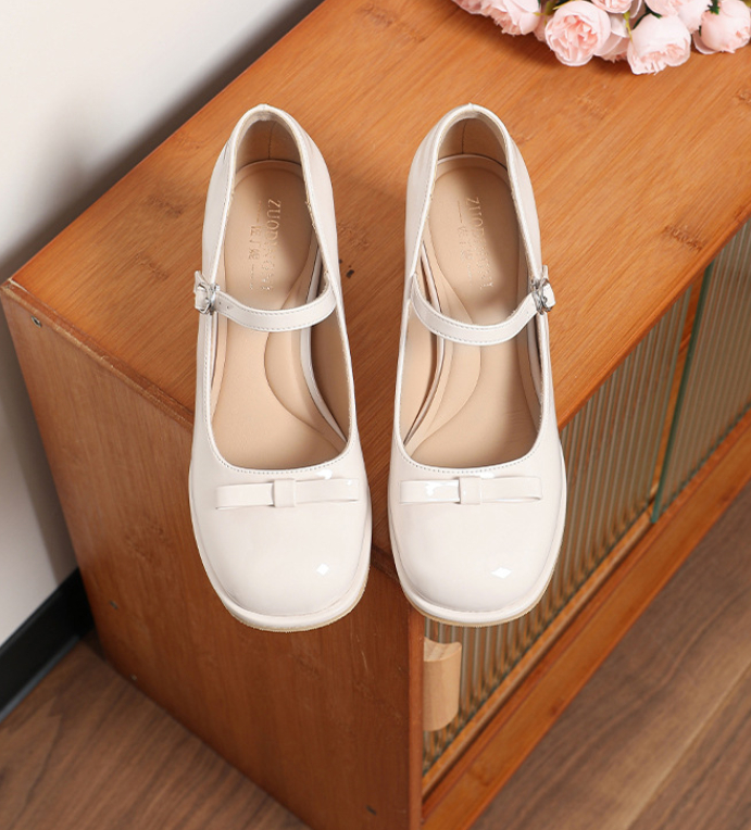 Chunky Heel Round Toe Large Size Wide Feet Mary Jane Shoes Women foto 5