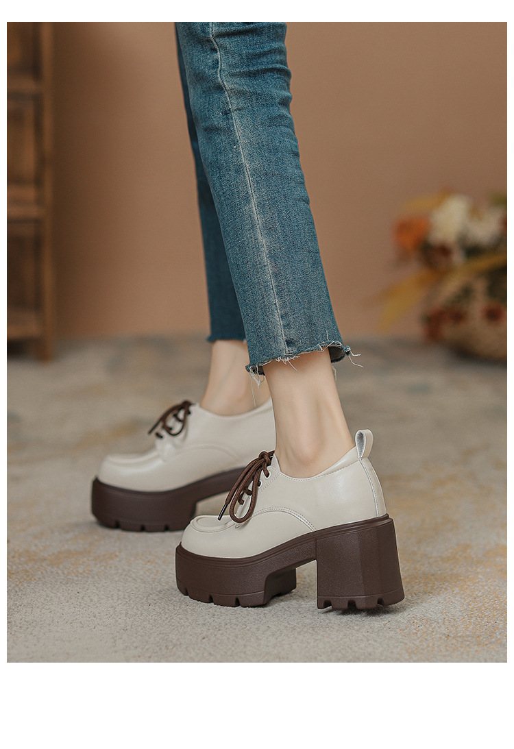 Chunky-sole Lace-up Loafers With A Thick Heel foto 4