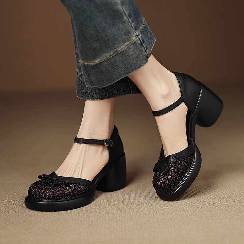 New Versatile Chunky-sole Slingback Heels foto 5
